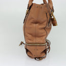 Chloe Paddington Hand Bag Leather Beige Gold Silver Auth 115904V-3