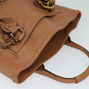 Chloe Paddington Hand Bag Leather Beige Gold Silver Auth 115904V-6