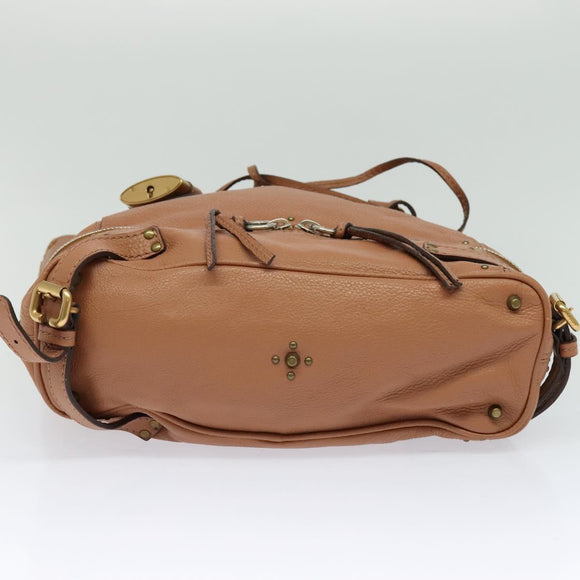Chloe Paddington Hand Bag Leather Beige Gold Silver Auth 115904V