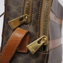 CELINE Macadam Canvas Shoulder Bag PVC Beige Brown gold Auth 115906-10