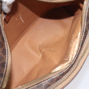 CELINE Macadam Canvas Shoulder Bag PVC Beige Brown gold Auth 115906-11