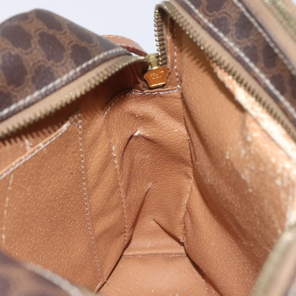CELINE Macadam Canvas Shoulder Bag PVC Beige Brown gold Auth 115906