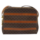 CELINE Macadam Canvas Shoulder Bag PVC Beige Brown gold Auth 115906-13