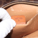 CELINE Macadam Canvas Shoulder Bag PVC Beige Brown gold Auth 115906-12