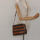 CELINE Macadam Canvas Shoulder Bag PVC Beige Brown gold Auth 115906-22
