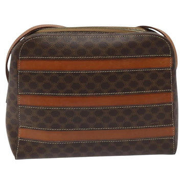 CELINE Macadam Canvas Shoulder Bag PVC Beige Brown gold Auth 115906 - 0