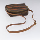 CELINE Macadam Canvas Shoulder Bag PVC Beige Brown gold Auth 115906-7