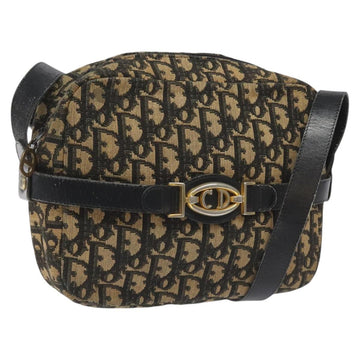 Christian Dior Trotter Canvas Shoulder Bag Black Auth 115917
