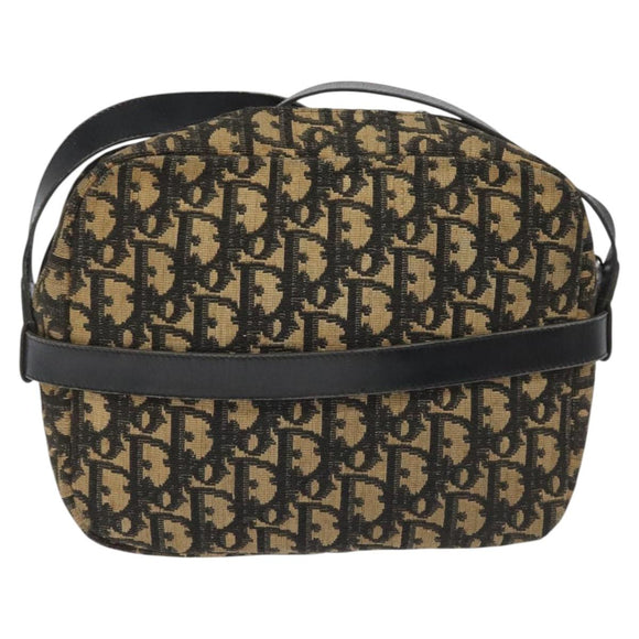 Christian Dior Trotter Canvas Shoulder Bag Black Auth 115917