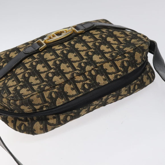 Christian Dior Trotter Canvas Shoulder Bag Black Auth 115917