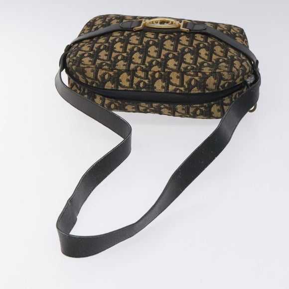 Christian Dior Trotter Canvas Shoulder Bag Black Auth 115917