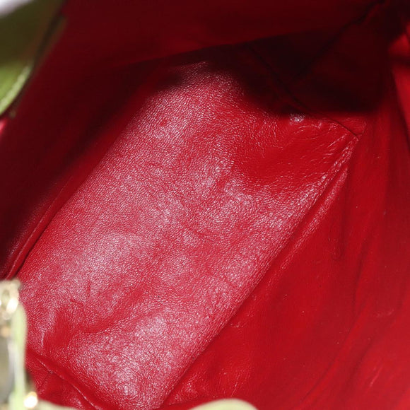 CELINE Shoulder Bag Leather Green Auth 115918