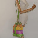 CELINE Shoulder Bag Leather Green Auth 115918-22
