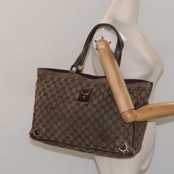 GUCCI GG Canvas Tote Bag Beige 141472 Auth 115948