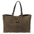 GUCCI GG Canvas Tote Bag Beige 141472 Auth 115948-13