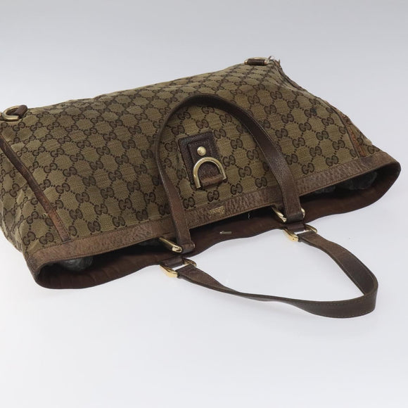 GUCCI GG Canvas Tote Bag Beige 141472 Auth 115948