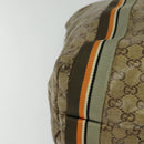 GUCCI GG Crystal Sherry Line Tote Bag Gold Gray Brown 189669 Auth 115950-10