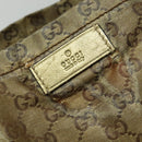 GUCCI GG Crystal Sherry Line Tote Bag Gold Gray Brown 189669 Auth 115950-17
