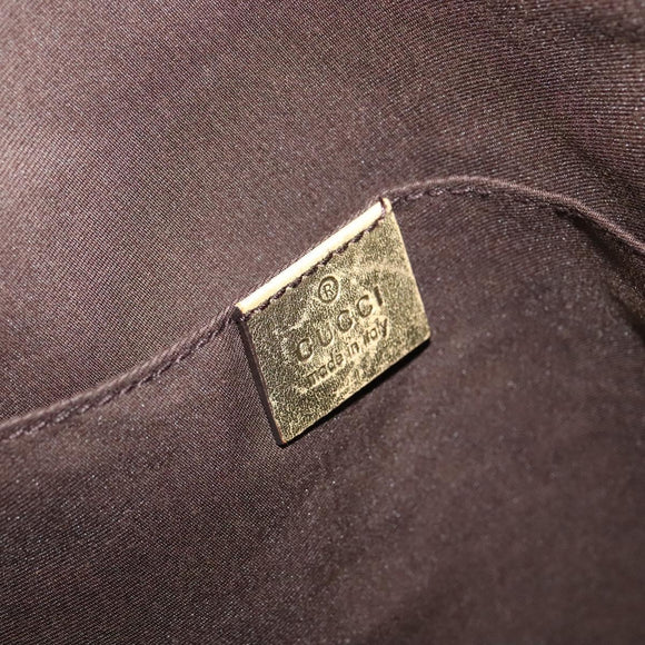 GUCCI GG Crystal Sherry Line Tote Bag Gold Gray Brown 189669 Auth 115950