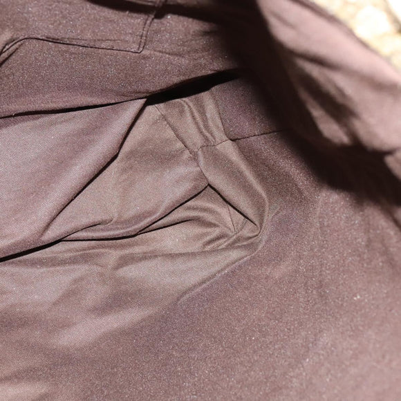 GUCCI GG Crystal Sherry Line Tote Bag Gold Gray Brown 189669 Auth 115950