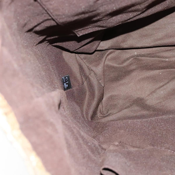 GUCCI GG Crystal Sherry Line Tote Bag Gold Gray Brown 189669 Auth 115950