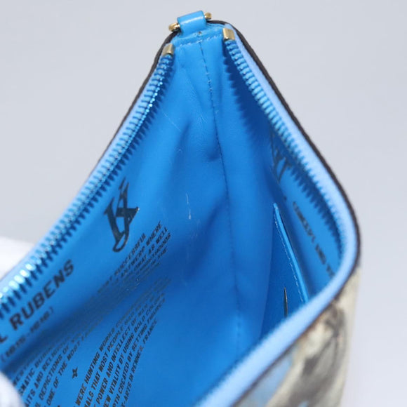 LOUIS VUITTON Celty Pochette Plat Pouch Koons Rubens M64617 LV Auth 115961SAM