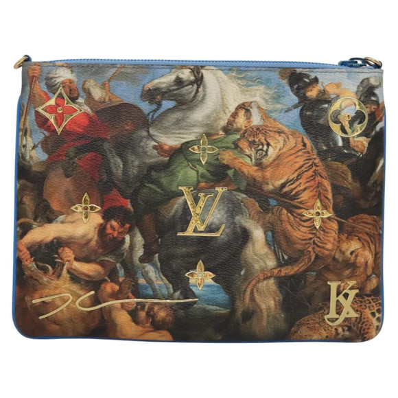 LOUIS VUITTON Celty Pochette Plat Pouch Koons Rubens M64617 LV Auth 115961SAM