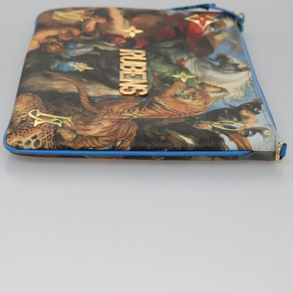LOUIS VUITTON Celty Pochette Plat Pouch Koons Rubens M64617 LV Auth 115961SAM