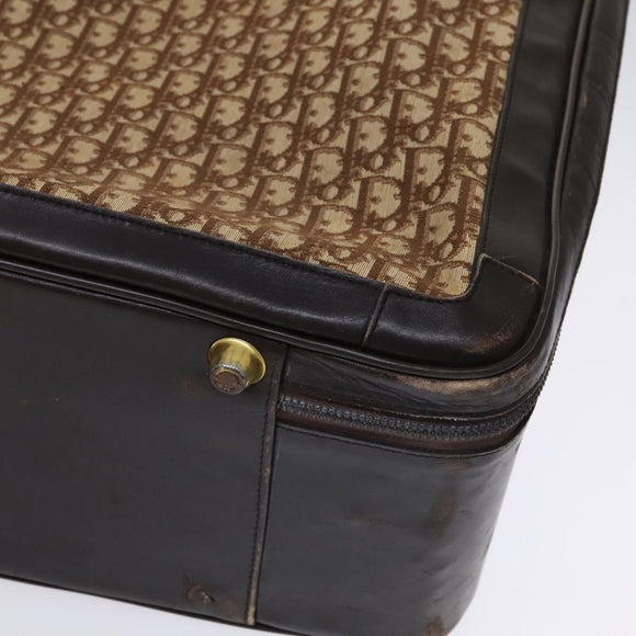 Christian Dior Trotter Canvas Suitcase Brown Auth 115962