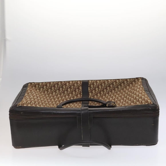 Christian Dior Trotter Canvas Suitcase Brown Auth 115962