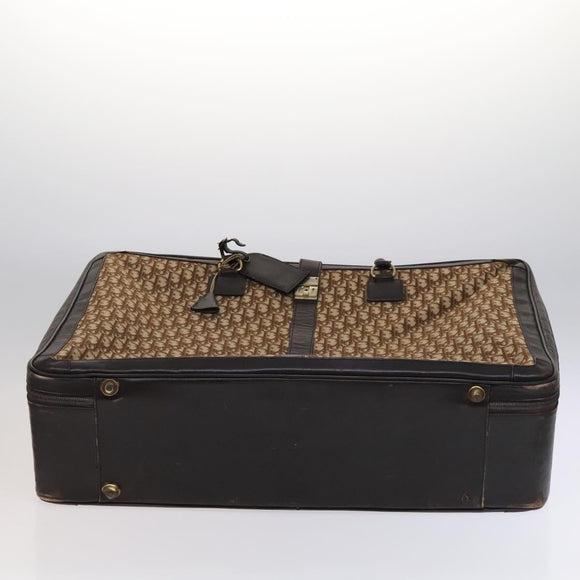 Christian Dior Trotter Canvas Suitcase Brown Auth 115962