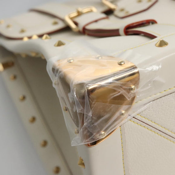 LOUIS VUITTON Suhari Extravagan Hand Bag Leather White M91803 LV Auth 115974S