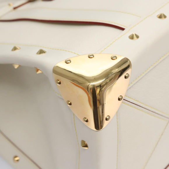 LOUIS VUITTON Suhari Extravagan Hand Bag Leather White M91803 LV Auth 115974S