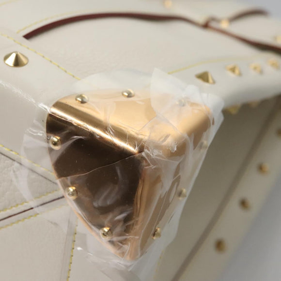 LOUIS VUITTON Suhari Extravagan Hand Bag Leather White M91803 LV Auth 115974S