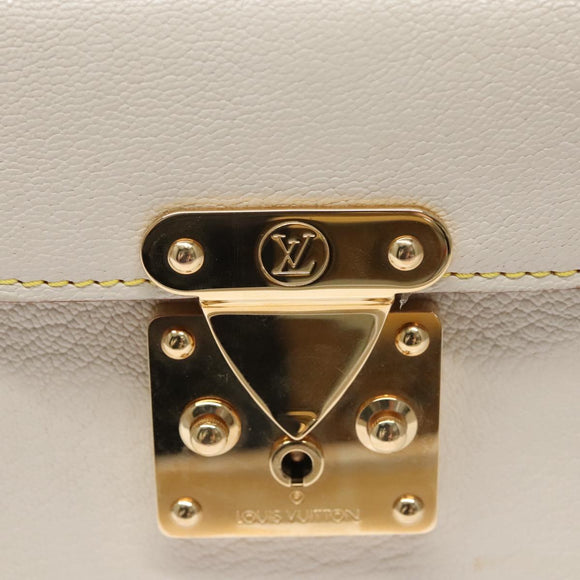 LOUIS VUITTON Suhari Extravagan Hand Bag Leather White M91803 LV Auth 115974S