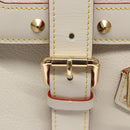LOUIS VUITTON Suhari Extravagan Hand Bag Leather White M91803 LV Auth 115974S-16