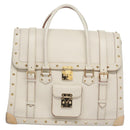 LOUIS VUITTON Suhari Extravagan Hand Bag Leather White M91803 LV Auth 115974S-2