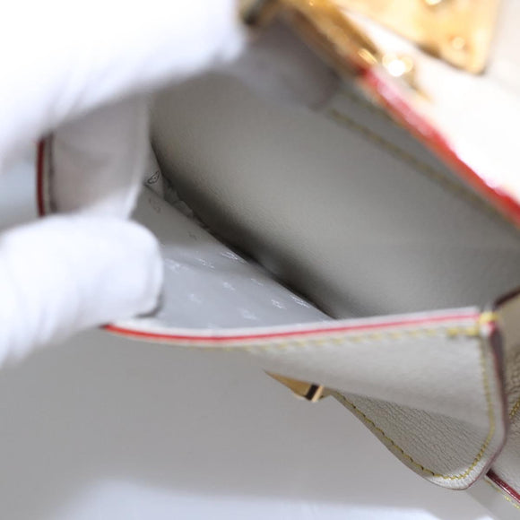 LOUIS VUITTON Suhari Extravagan Hand Bag Leather White M91803 LV Auth 115974S