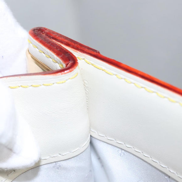 LOUIS VUITTON Suhari Extravagan Hand Bag Leather White M91803 LV Auth 115974S