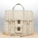 LOUIS VUITTON Suhari Extravagan Hand Bag Leather White M91803 LV Auth 115974S-32