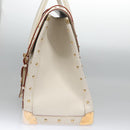 LOUIS VUITTON Suhari Extravagan Hand Bag Leather White M91803 LV Auth 115974S-4