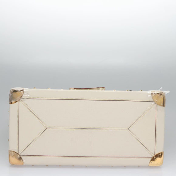 LOUIS VUITTON Suhari Extravagan Hand Bag Leather White M91803 LV Auth 115974S