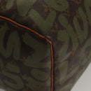 LOUIS VUITTON Monogram Graffiti Keepall 50 Boston Bag Khaki M92196 Auth 115992-10
