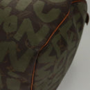 LOUIS VUITTON Monogram Graffiti Keepall 50 Boston Bag Khaki M92196 Auth 115992-11