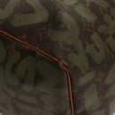 LOUIS VUITTON Monogram Graffiti Keepall 50 Boston Bag Khaki M92196 Auth 115992-12
