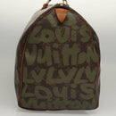 LOUIS VUITTON Monogram Graffiti Keepall 50 Boston Bag Khaki M92196 Auth 115992-4