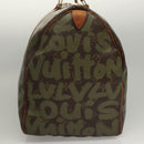 LOUIS VUITTON Monogram Graffiti Keepall 50 Boston Bag Khaki M92196 Auth 115992-5