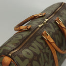 LOUIS VUITTON Monogram Graffiti Keepall 50 Boston Bag Khaki M92196 Auth 115992-6
