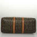 LOUIS VUITTON Monogram Graffiti Keepall 50 Boston Bag Khaki M92196 Auth 115992-9