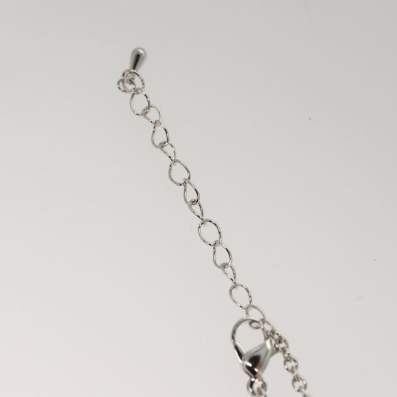 LOUIS VUITTON Necklace metal Red Silver LV Auth 115998